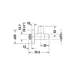 Duravit Design Eckventil, inklusive Rosette, Mattschwarz... DURAVIT-UV1690000646 4053424897721 (Abb. 1)