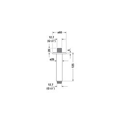 Duravit Brausearm Länge 125mm Deckemontage Rosette rund, Chrom Hochglanz... DURAVIT-UV0670022000 4053424467542 (Abb. 1)