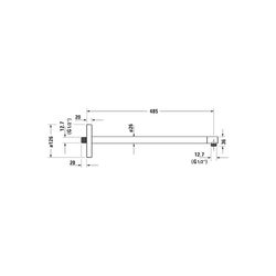 Duravit Brausearm Länge 485mm Wandmontage Rosette rund, Chrom Hochglanz... DURAVIT-UV0670021000 4053424467535 (Abb. 1)