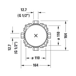 Duravit Bluebox G 1/2", Montageart Unterputz, ohne Vorabsperrung, Einbautiefe 75-... DURAVIT-GK0900000000 4053424467634 (Abb. 1)