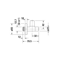Duravit Design Eckventil, inklusive Rosette, Mattschwarz... DURAVIT-UV1690000646 4053424897721 (Abb. 1)
