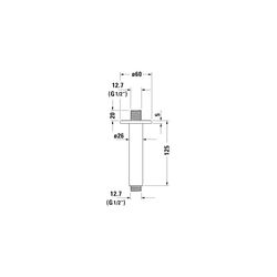 Duravit Brausearm Länge 125mm Deckemontage Rosette rund, Chrom Hochglanz... DURAVIT-UV0670022000 4053424467542 (Abb. 1)
