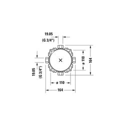 Duravit Bluebox G 3/4", Montageart Unterputz, mit Vorabsperrung, Einbautiefe 75-1... DURAVIT-GK0900001000 4053424467641 (Abb. 1)