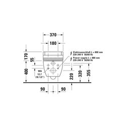 Duravit Happy D.2 Wand-WC 620x365x345mm, Weiß Hochglanz, 4,5l, SensoWash, Tiefspül... DURAVIT-25505900001 4021534930973 (Abb. 1)