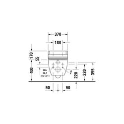 Duravit Happy D.2 Wand-WC 620x365x345mm, Weiß Hochglanz, 4,5l, SensoWash, Tiefspül... DURAVIT-25505900001 4021534930973 (Abb. 1)