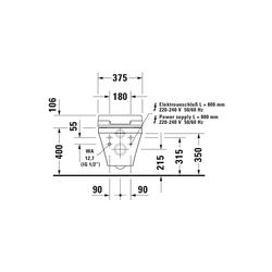 Duravit DuraStyle Wand-WC für Dusch-WC-Sitz 620x376x350mm, Weiß Hochglanz, 4,5l, Ti... DURAVIT-2542590000 4021534924293 (Abb. 1)