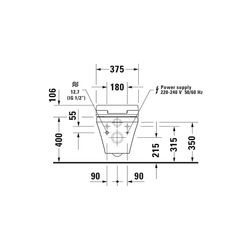 Duravit DuraStyle Wand-WC für Dusch-WC-Sitz 620x376x350mm, Weiß Hochglanz, 4,5l, Ti... DURAVIT-2542590000 4021534924293 (Abb. 1)