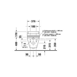 Duravit DuraStyle Wand-WC für Dusch-WC-Sitz 620x376x350mm, Weiß Hochglanz, 4,5l, Ti... DURAVIT-2542590000 4021534924293 (Abb. 1)