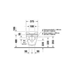 Duravit DuraStyle Wand-WC für Dusch-WC-Sitz 620x376x355mm, Weiß Hochglanz, 4,5l, Ti... DURAVIT-2537590000 4021534854453 (Abb. 1)