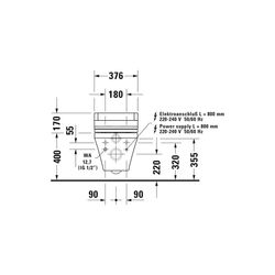 Duravit DuraStyle Wand-WC für Dusch-WC-Sitz 620x376x355mm, Weiß Hochglanz, 4,5l, Ti... DURAVIT-2537590000 4021534854453 (Abb. 1)