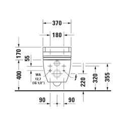 Duravit Happy D.2 Wand-WC 620x365x345mm, Weiß Hochglanz, 4,5l, SensoWash, Tiefspül... DURAVIT-25505900001 4021534930973 (Abb. 1)