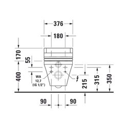 Duravit DuraStyle Wand-WC für Dusch-WC-Sitz 620x376x350mm, Weiß Hochglanz, 4,5l, Ti... DURAVIT-2542590000 4021534924293 (Abb. 1)