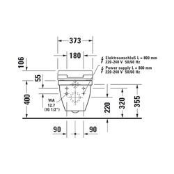 Duravit Starck 3 Wand-WC für Dusch-WC-Sitz 620x365x435mm, Weiß Hochglanz, 4,5l, Wo... DURAVIT-22265900001 4021534822162 (Abb. 1)