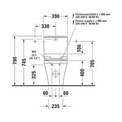 Duravit Stand WC Kombination für Dusch-WC-Sitz DuraStyle 705x390x420mm, Weiß Hochgl... DURAVIT-2156590000 4021534854576 (Abb. 1)