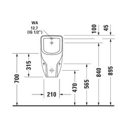 Duravit D-Code Urinal 290x305x565mm Weiß Hochglanz Rimless, Verdrängung, Zulauf hin... DURAVIT-0829300000 4021534392238 (Abb. 1)