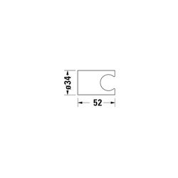 Duravit Brausehalter Konisch, 52x34mm, Messing, rund, Chrom Hochglanz... DURAVIT-UV0620000000 4053424467368 (Abb. 1)