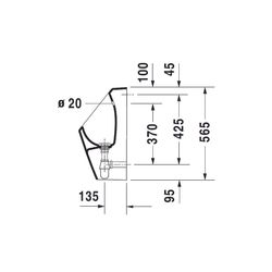 Duravit No.1 Urinal 285x305x565mm Weiß Hochglanz, HYG Verdrängung, mit Spüldüse, Zu... DURAVIT-2819302000 4063382184597 (Abb. 1)