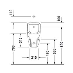 Duravit No.1 Urinal 290x305x565mm Weiß Hochglanz, Verdrängung, mit Spüldüse, verdec... DURAVIT-2818302000 4063382184573 (Abb. 1)