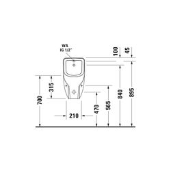 Duravit No.1 Urinal 285x305x565mm Weiß Hochglanz, HYG Verdrängung, mit Spüldüse, Zu... DURAVIT-2819302000 4063382184597 (Abb. 1)