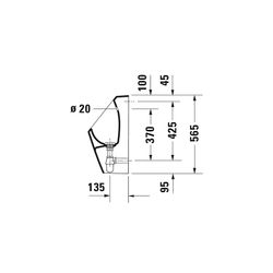 Duravit No.1 Urinal 285x305x565mm Weiß Hochglanz, HYG Verdrängung, mit Spüldüse, Zu... DURAVIT-2819302000 4063382184597 (Abb. 1)