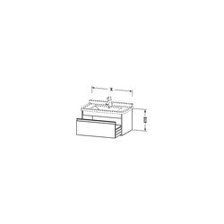 Duravit Ketho Waschtischunterbau wandh. 455x650x410mm, Basalt Matt, Griffleiste Si... DURAVIT-KT666304343 4021534691683 (Abb. 1)