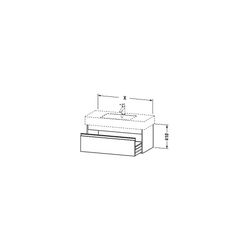 Duravit Ketho Waschtischunterbau wandh. 455x800x410mm, Basalt Matt, Griffleiste Si... DURAVIT-KT669004343 4021534736209 (Abb. 1)