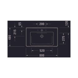 Duravit D-Neo Waschtisch 480x800x165mm, Weiß Hochglanz, Rechteckig, 1 Waschplatz/HL... DURAVIT-2367800000 4053424981970 (Abb. 1)
