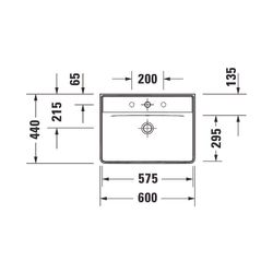 Duravit D-Neo Waschtisch 440x600x165mm wandhäng., Weiß Hochglanz, Rechteckig, 1 Was... DURAVIT-2366600000 4053424981918 (Abb. 1)