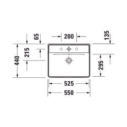 Duravit D-Neo Waschtisch 440x550x165mm wandhäng., Weiß Hochglanz, Rechteckig, 1 Was... DURAVIT-2366550000 4063382016287 (Abb. 1)