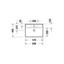 Duravit D-Neo Waschtisch 440x600x165mm wandhäng., Weiß Hochglanz, Rechteckig, 1 Was... DURAVIT-2366600000 4053424981918 (Abb. 1)