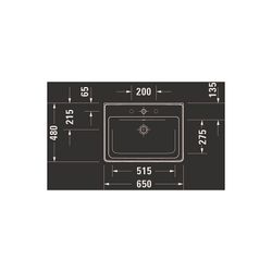 Duravit D-Neo Waschtisch 480x650x160mm, Weiß Hochglanz, Rechteckig, 1 Waschplatz/HL... DURAVIT-2367650000 4063382015624 (Abb. 1)