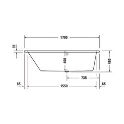 Duravit No.1 Badewanne 480x1000x1700mm, 210l, Weiß glänzend, Trapezförmig, Ein... DURAVIT-700508000000000 4063382185525 (Abb. 1)