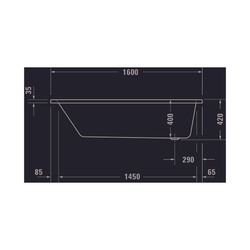 Duravit No.1 Badewanne 420x700x1600mm, 110l, Weiß glänzend, Rechteckig, Einbau... DURAVIT-700488000000000 4063382185372 (Abb. 1)