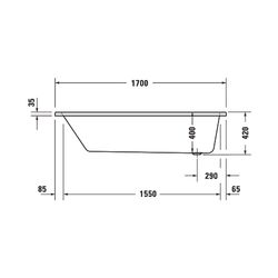 Duravit No.1 Whirlwanne Rechteckig, Einbau, 700x1700x420mm Jet Project, 1 Rück... DURAVIT-760489000JP1000 4063382185624 (Abb. 1)