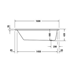 Duravit No.1 Whirlwanne Rechteckig, Einbau, 700x1600x420mm Jet Project, 1 Rück... DURAVIT-760488000JP1000 4063382185617 (Abb. 1)