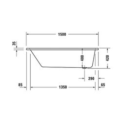 Duravit No.1 Whirlwanne Rechteckig, Einbau, 700x1500x420mm Jet Project, 1 Rück... DURAVIT-760487000JP1000 4063382185600 (Abb. 1)