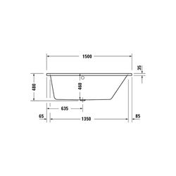 Duravit No.1 Badewanne 480x800x1500mm, 115l, Weiß glänzend, Trapezförmig, Einb... DURAVIT-700505000000000 4063382185495 (Abb. 1)