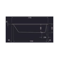 Duravit No.1 Badewanne 420x750x1700mm, 145l, Weiß glänzend, Rechteckig, Einbau... DURAVIT-700490000000000 4063382185396 (Abb. 1)