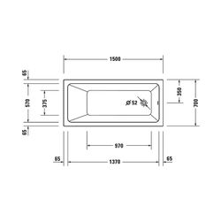Duravit No.1 Whirlwanne Rechteckig, Einbau, 700x1500x420mm Jet Project, 1 Rück... DURAVIT-760487000JP1000 4063382185600 (Abb. 1)