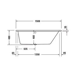 Duravit No.1 Whirlwanne Trapezförmig, Einbau R, 800x1500x480mm, Jet Project, 1... DURAVIT-760505000JP1000 4063382185662 (Abb. 1)