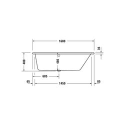 Duravit No.1 Badewanne 480x850x1600mm, 140l, Weiß glänzend, Trapezförmig, Einb... DURAVIT-700507000000000 4063382185518 (Abb. 1)