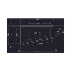 Duravit No.1 Badewanne 480x1000x1700mm, 210l, Weiß glänzend, Trapezförmig, Ein... DURAVIT-700508000000000 4063382185525 (Abb. 1)