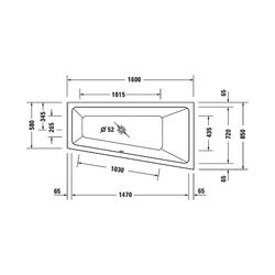 Duravit No.1 Badewanne 480x850x1600mm, 140l, Weiß glänzend, Trapezförmig, Einb... DURAVIT-700507000000000 4063382185518 (Abb. 1)
