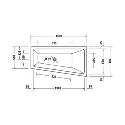 Duravit No.1 Badewanne 480x800x1500mm, 115l, Weiß glänzend, Trapezförmig, Einb... DURAVIT-700505000000000 4063382185495 (Abb. 1)