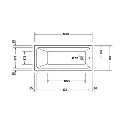 Duravit No.1 Badewanne 420x700x1600mm, 110l, Weiß glänzend, Rechteckig, Einbau... DURAVIT-700488000000000 4063382185372 (Abb. 1)