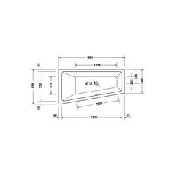Duravit No.1 Badewanne 480x850x1600mm, 140l, Weiß glänzend, Trapezförmig, Einb... DURAVIT-700506000000000 4063382185501 (Abb. 1)