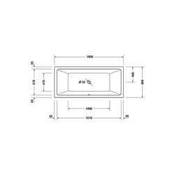 Duravit No.1 Whirlwanne rechteckig Einbau, 800x1800x420mm Jet Project, 2 Rücke... DURAVIT-760492000JP1000 4063382185648 (Abb. 1)