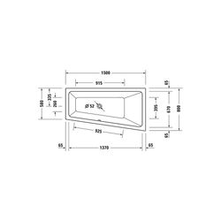 Duravit No.1 Whirlwanne Trapezförmig, Einbau R, 800x1500x480mm, Jet Project, 1... DURAVIT-760505000JP1000 4063382185662 (Abb. 1)