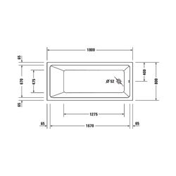 Duravit No.1 Whirlwanne Rechteckig, Einbau, 800x1800x420mm Jet Project, 1 Rück... DURAVIT-760491000JP1000 4063382185693 (Abb. 1)