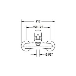 Duravit No.1 Einhebel-Wannenmischer Aufputz, Chrom, Anschlussart S-Anschlüsse, 1/... DURAVIT-N15230000010 8000177315947 (Abb. 1)
